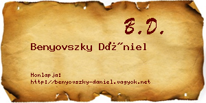 Benyovszky Dániel névjegykártya
